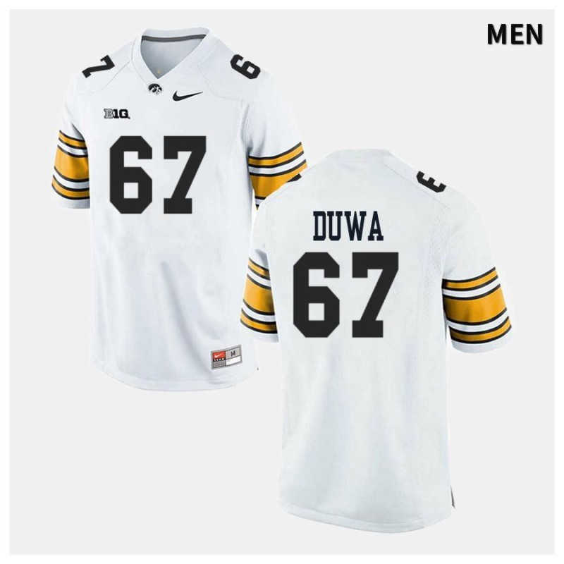 Men's Iowa Hawkeyes NCAA #67 Levi Duwa White Authentic Nike Alumni Stitched College Football Jersey PY34E78ZY